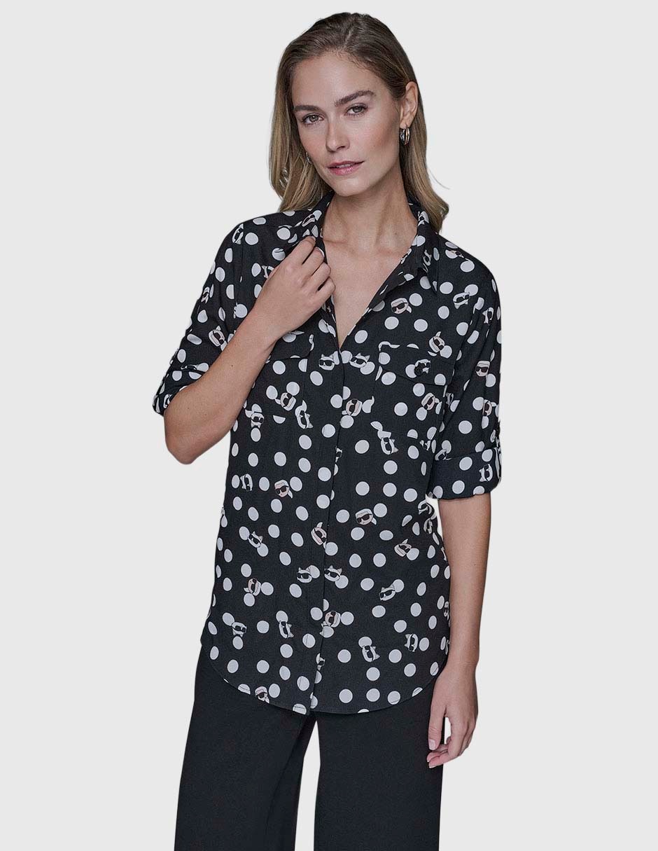 Blusa camisera manga larga para mujer 2