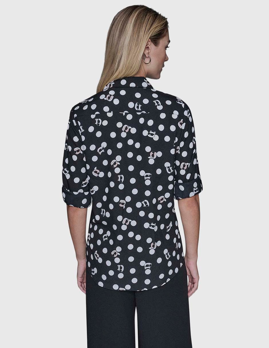 Blusa camisera manga larga para mujer 4