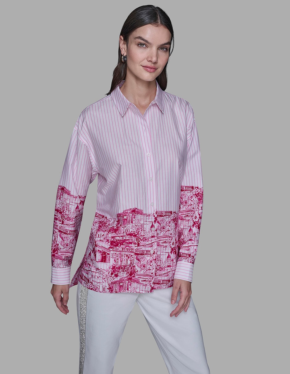 Blusa camisera manga larga para mujer 2