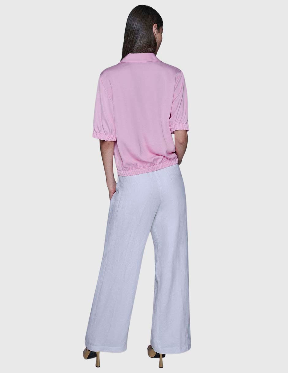 Blusa camisera manga corta para mujer 5