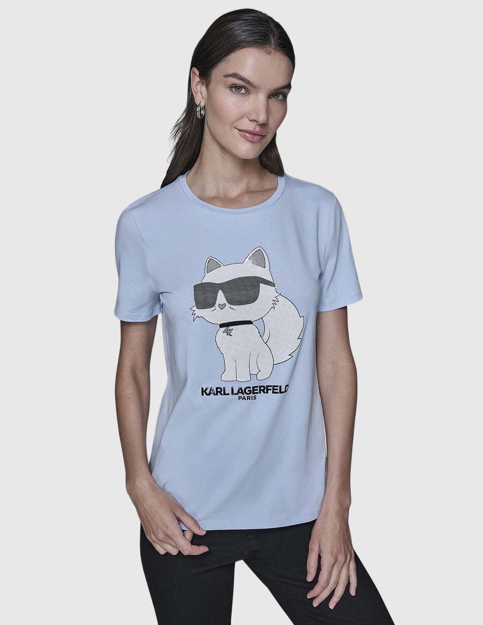 Playera manga corta cuello redondo para mujer