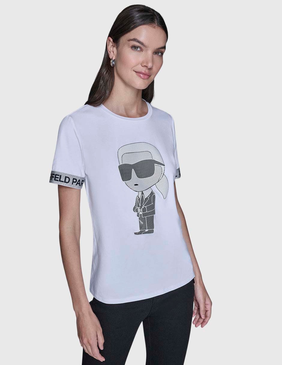 Playera manga corta cuello redondo para mujer
