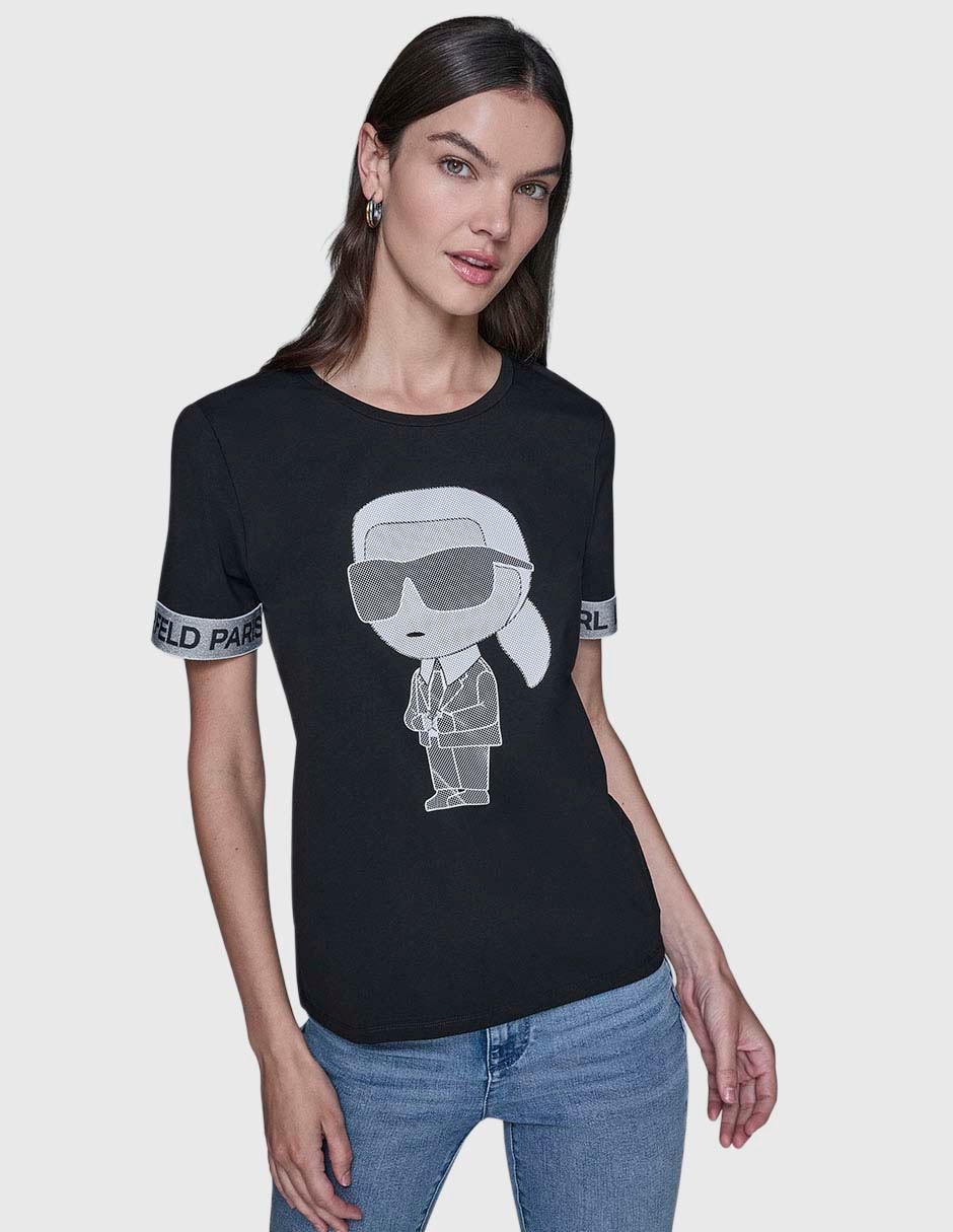Playera manga corta cuello redondo para mujer