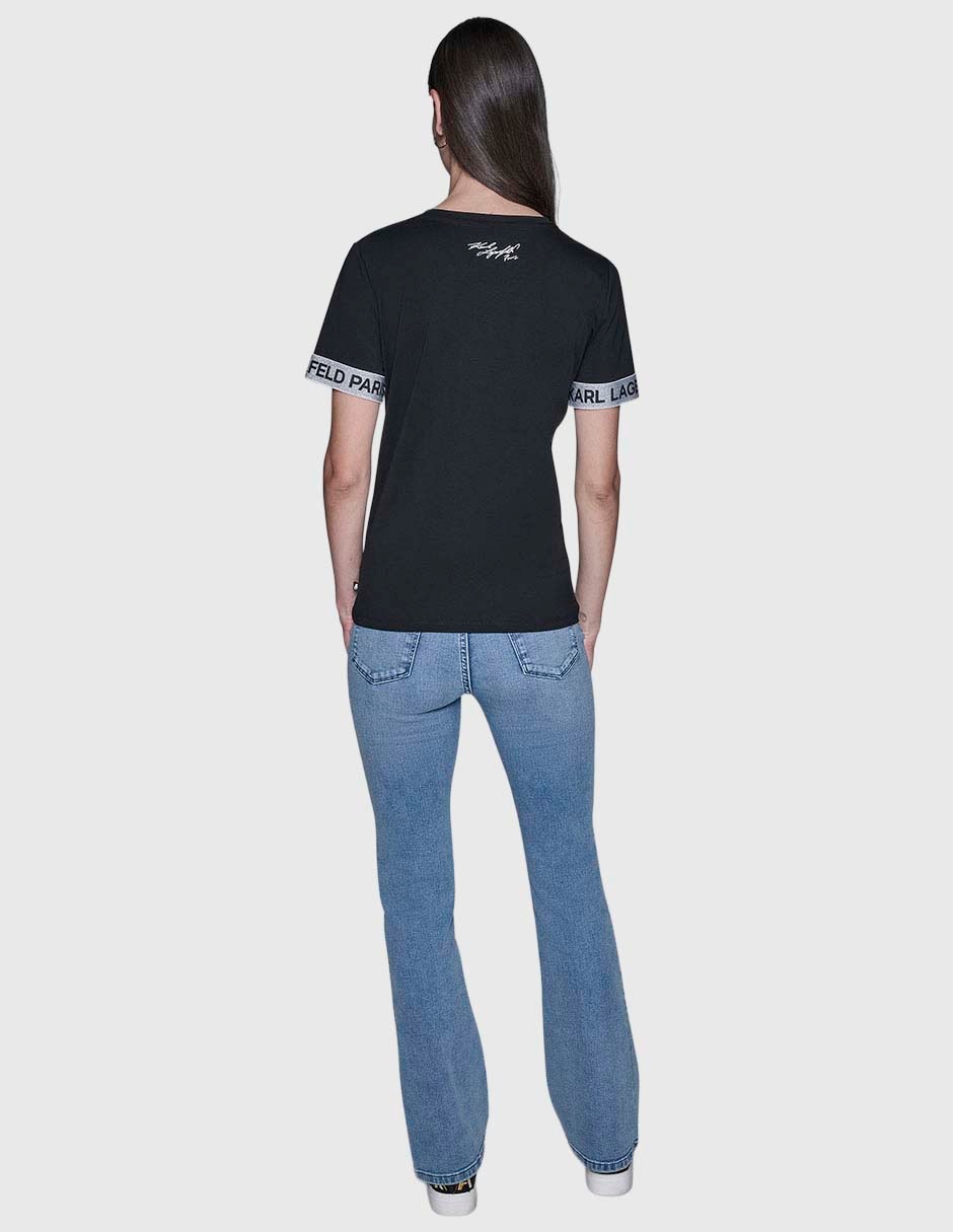 Playera manga corta cuello redondo para mujer 4