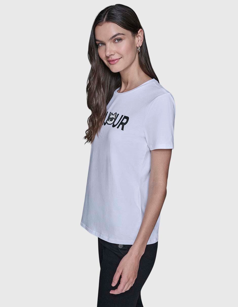 Playera manga corta cuello redondo para mujer 3