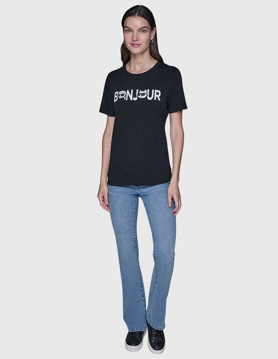 Playera manga corta cuello redondo para mujer 2