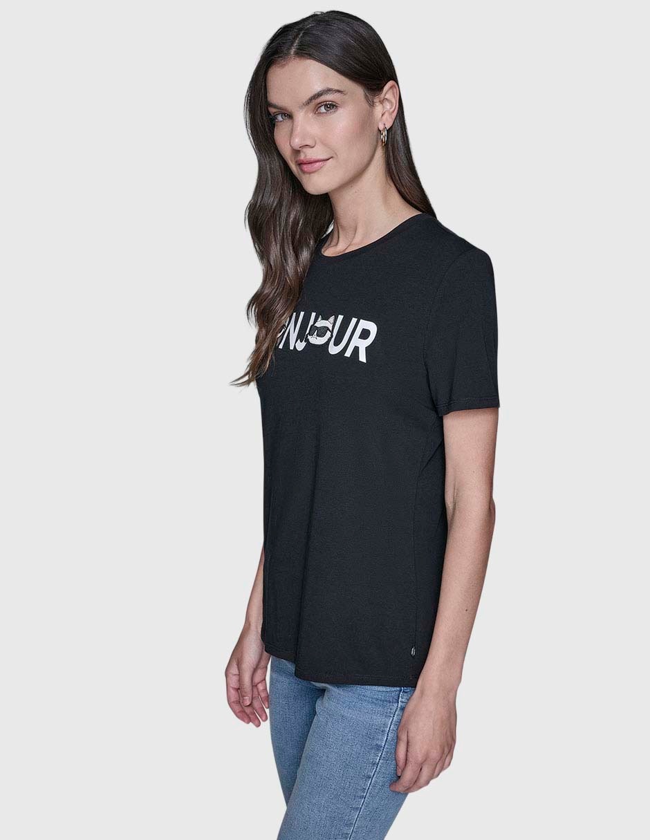 Playera manga corta cuello redondo para mujer 3