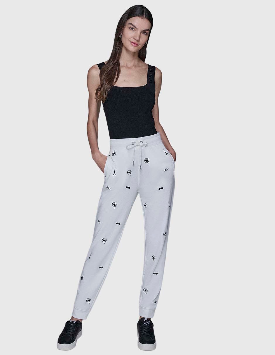Pants slim con agujeta para mujer