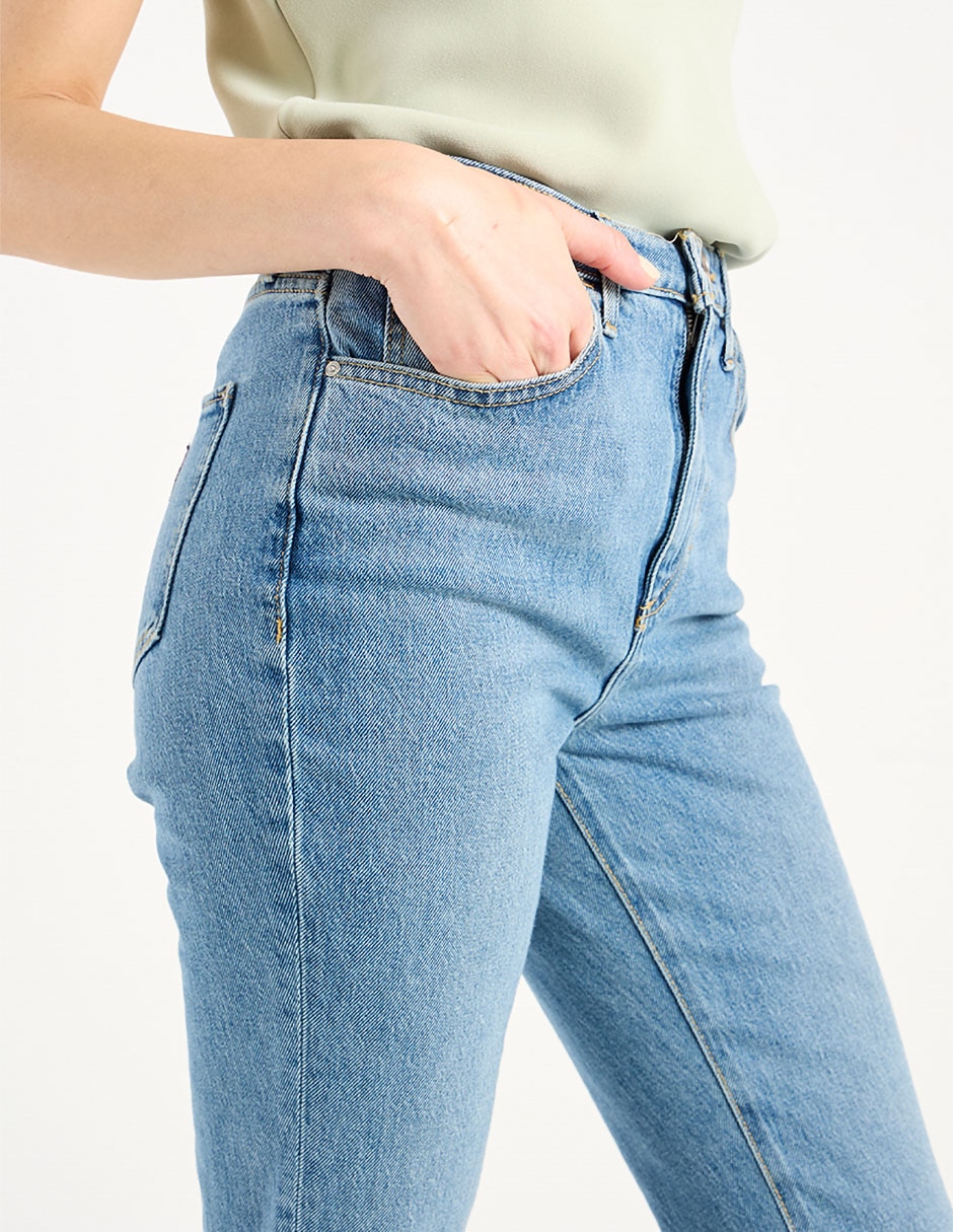 Jeans straight a la cintura para mujer 5