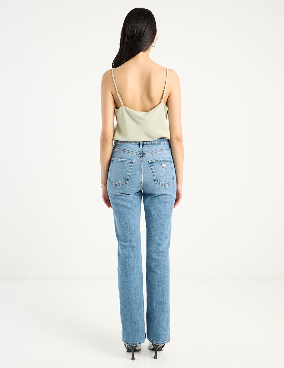Jeans straight a la cintura para mujer 6