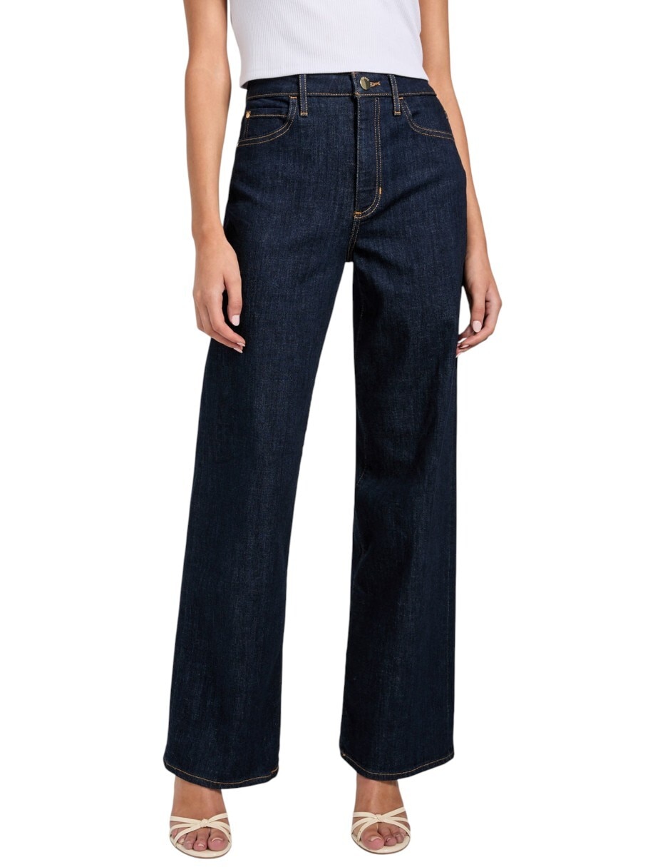 Jeans wide leg corte cintura para mujer