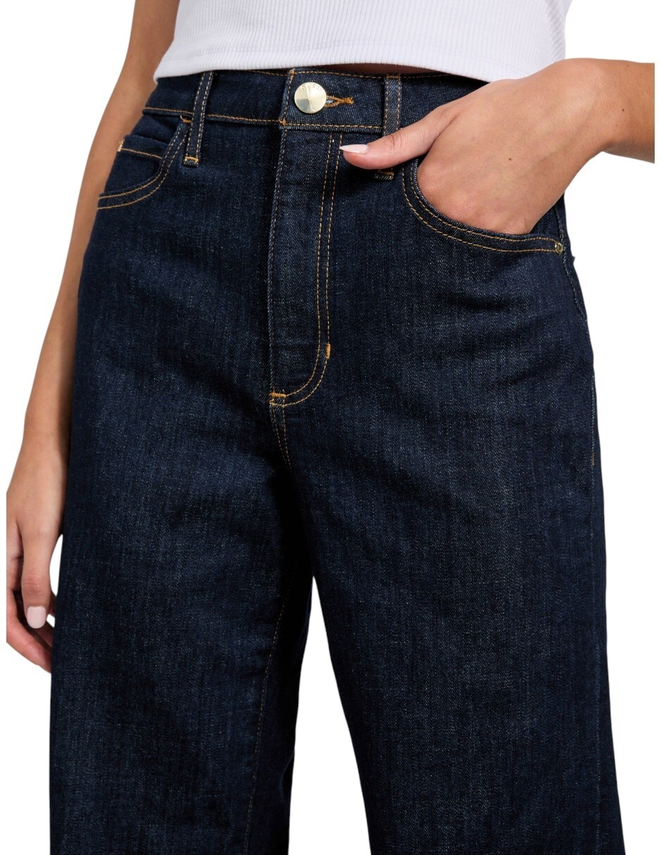 Jeans wide leg corte cintura para mujer 2