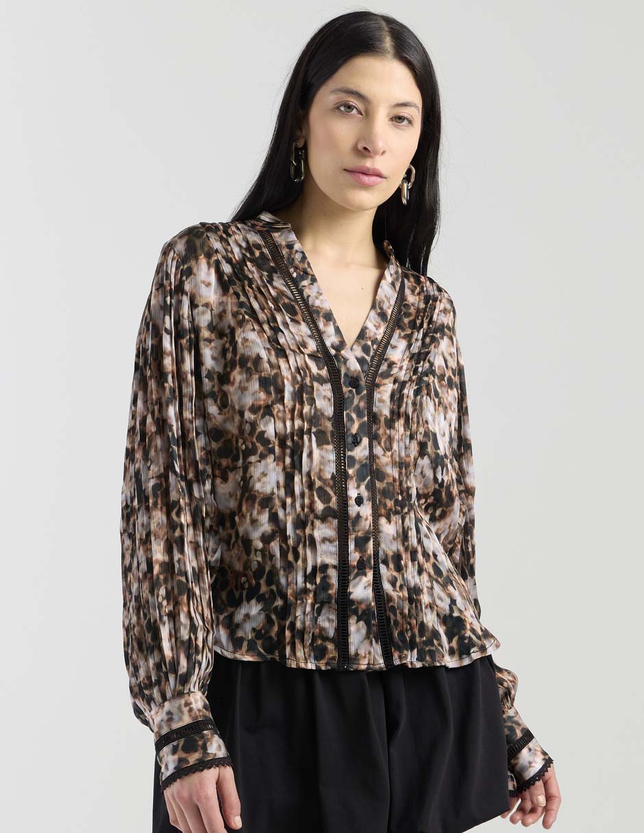 Blusa manga larga para mujer