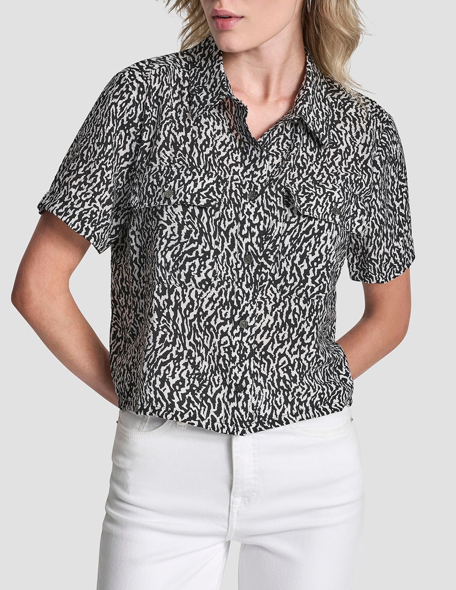 Blusa manga corta para mujer