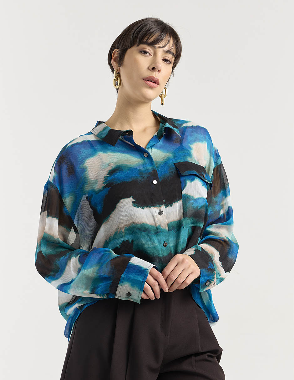 Blusa manga larga para mujer