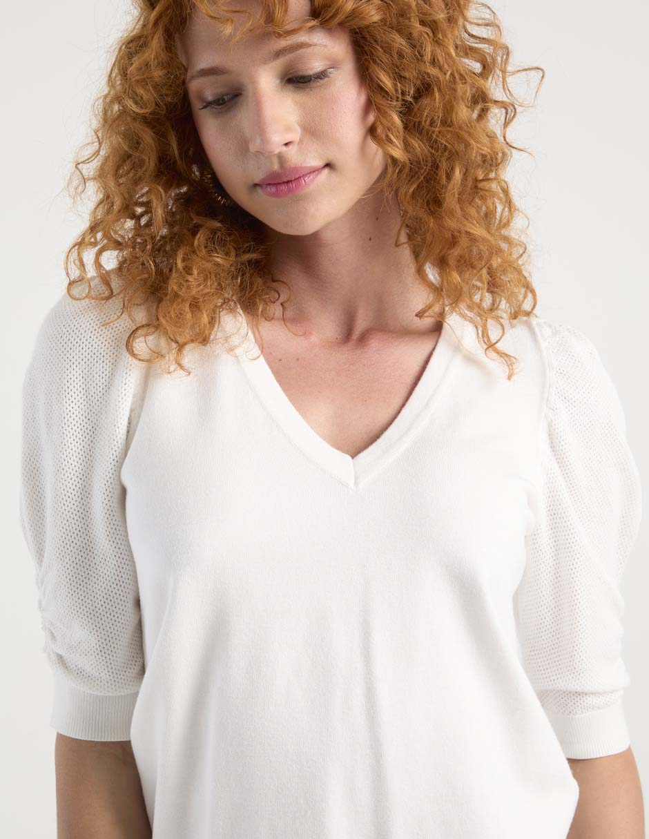 Blusa manga al codo para mujer 4