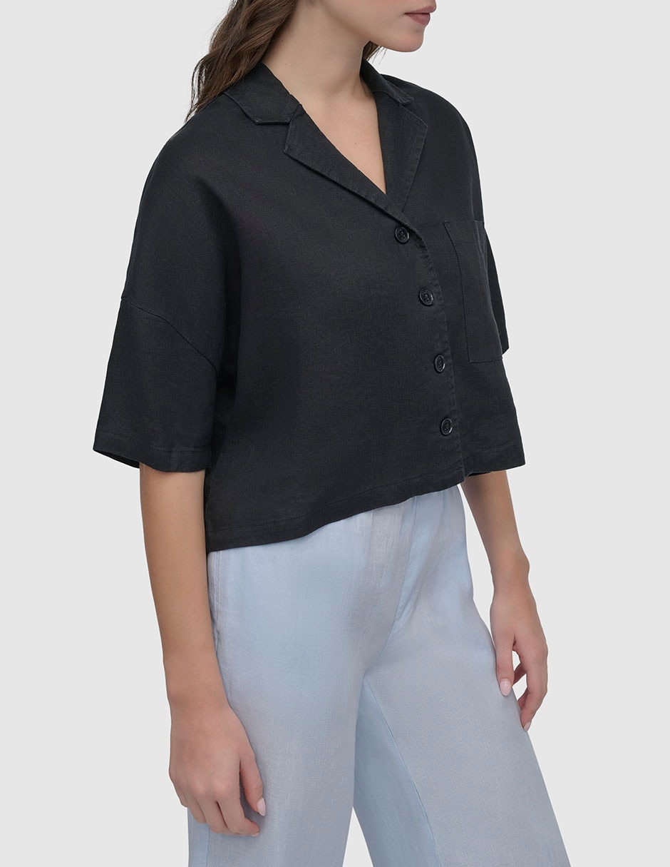 Blusa camisera manga al codo para mujer 3