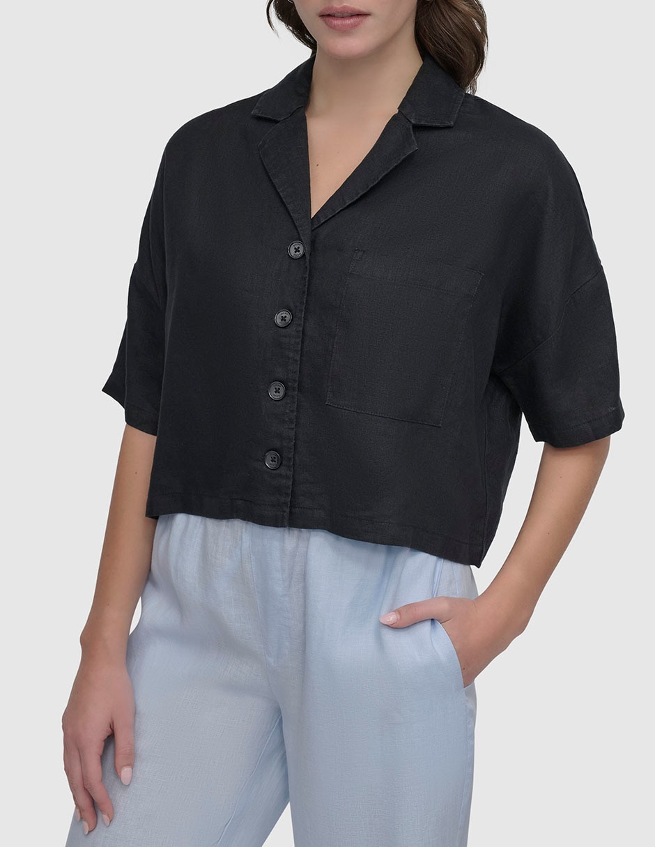 Blusa camisera manga al codo para mujer 4