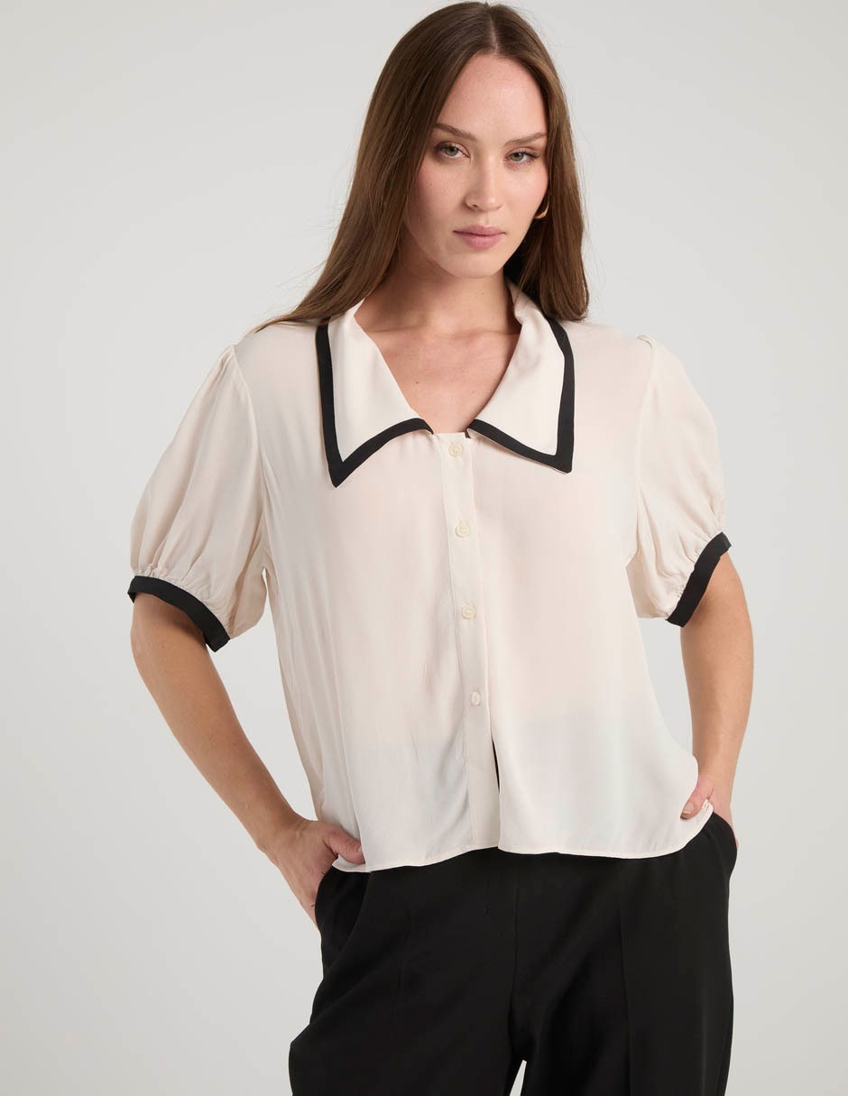 Blusa manga corta para mujer