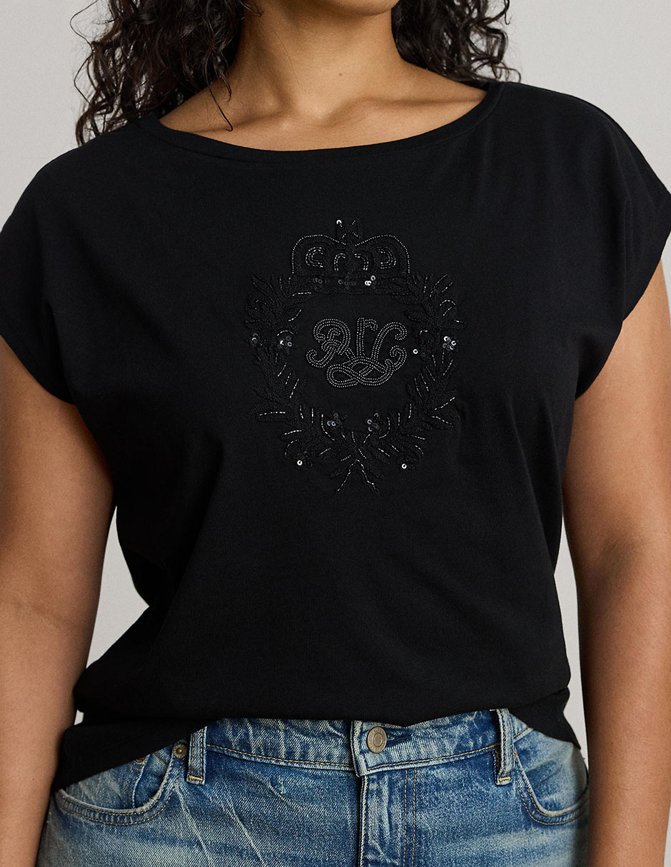 Playera manga corta cuello redondo para mujer 4