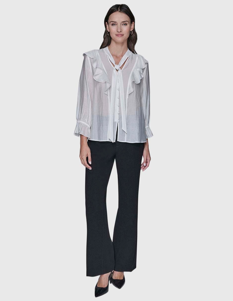 Blusa camisera manga larga para mujer