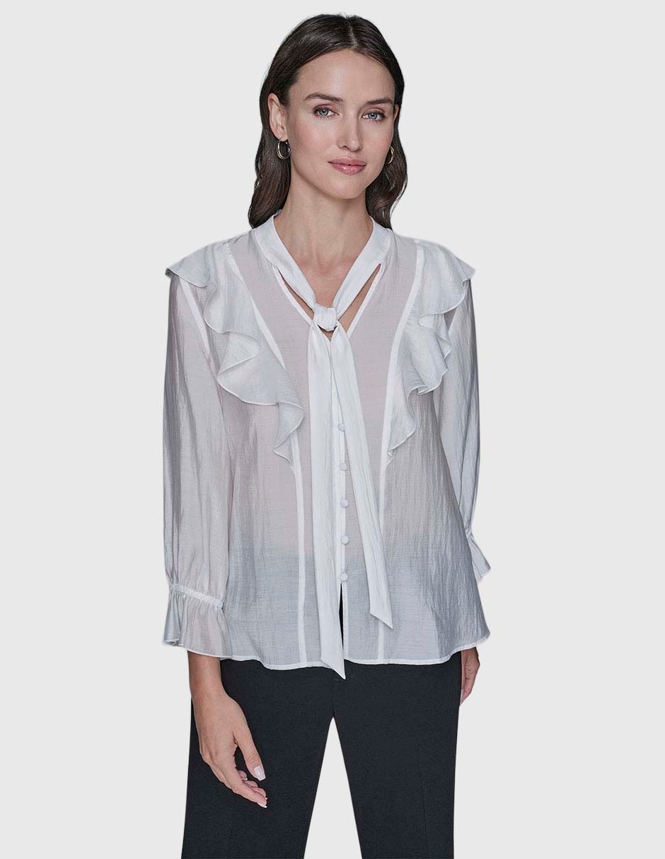 Blusa camisera manga larga para mujer 4