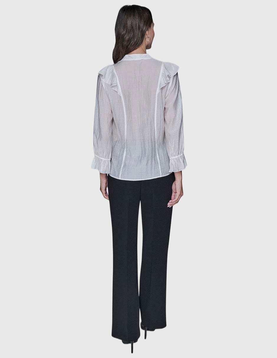 Blusa camisera manga larga para mujer 5