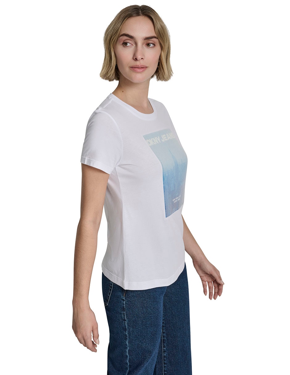 Playera manga corta cuello redondo para mujer 4