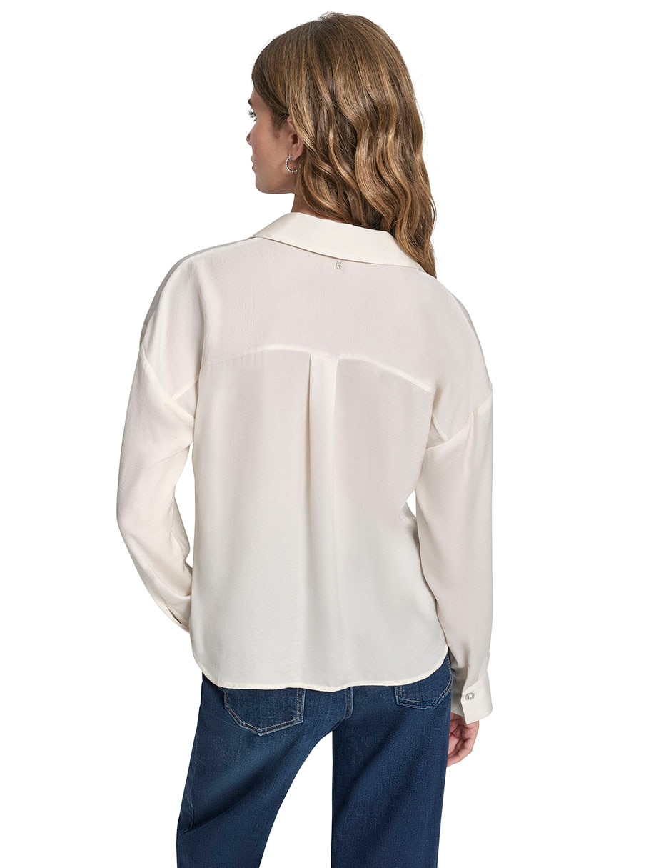 Blusa camisera manga larga para mujer 3