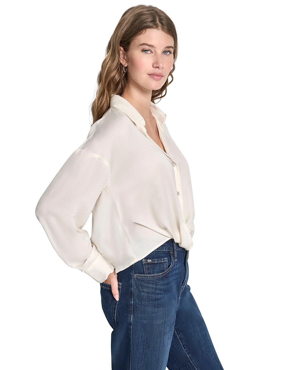 Blusa camisera manga larga para mujer 5