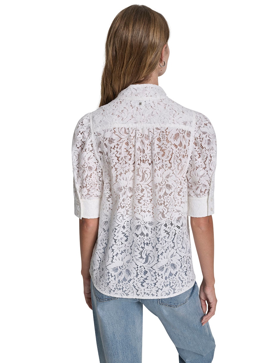 Blusa camisera manga al codo para mujer 3