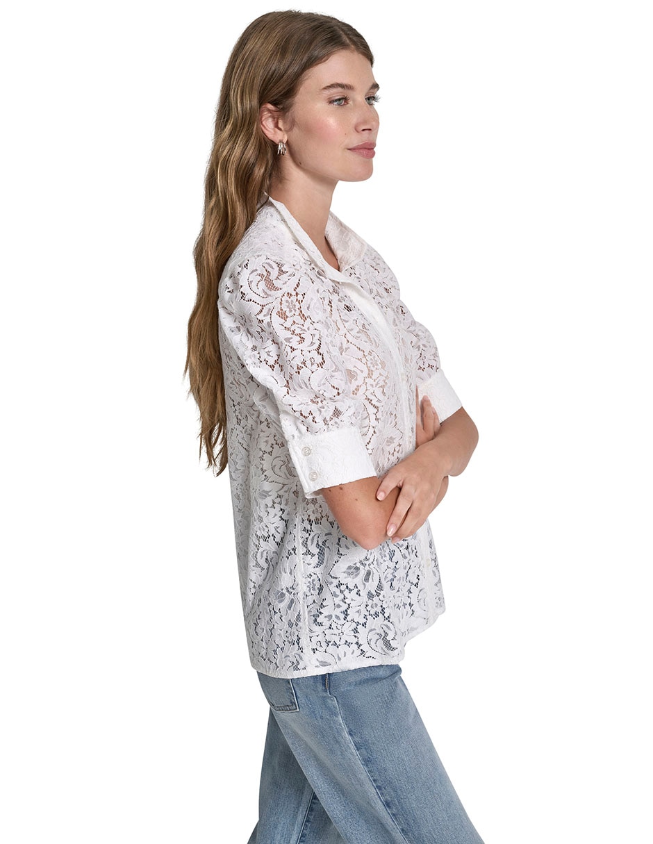 Blusa camisera manga al codo para mujer 5
