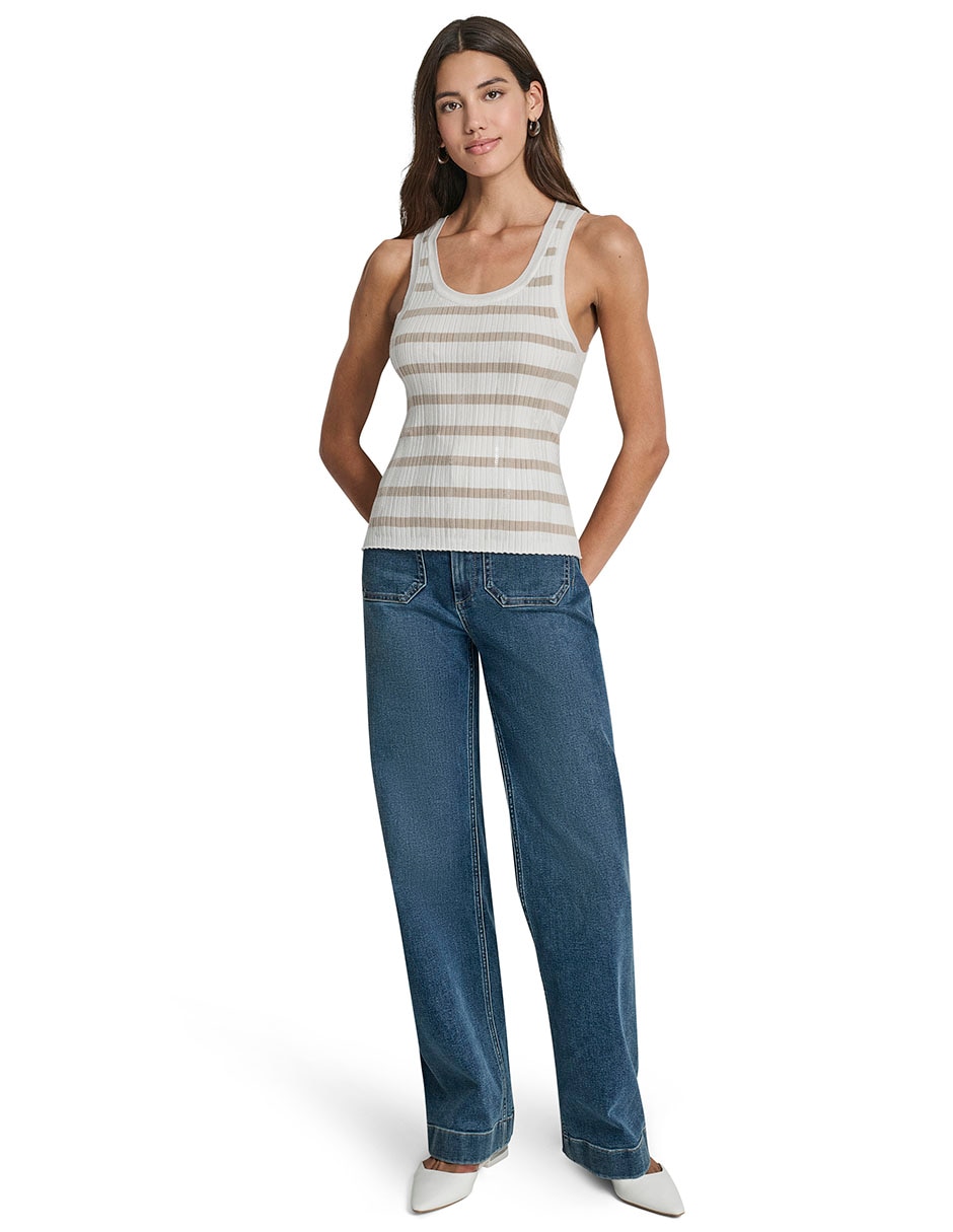 Top cuello redondo tirante ancho 6