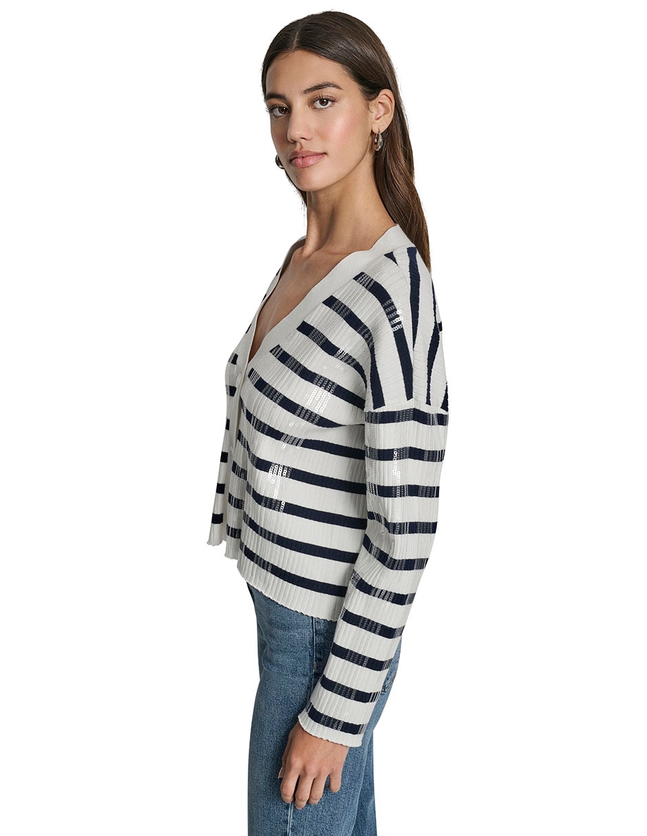 Suéter cuello V para mujer 4