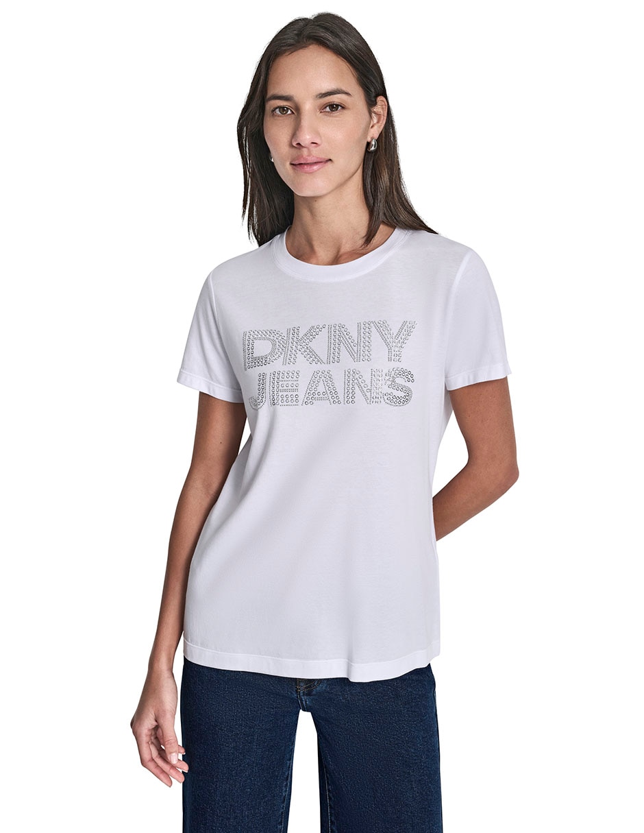 Playera manga corta cuello redondo para mujer