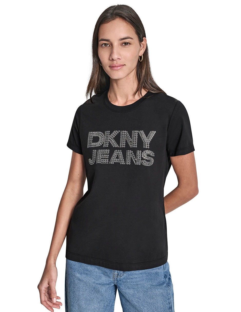 Playera manga corta cuello redondo para mujer