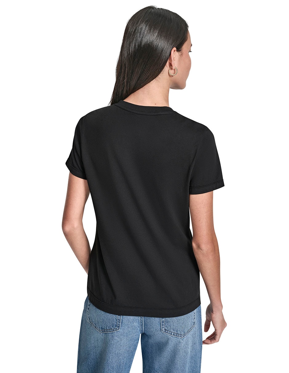 Playera manga corta cuello redondo para mujer 4