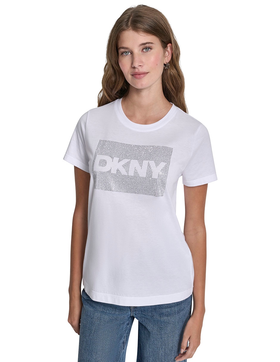 Playera manga corta cuello redondo para mujer
