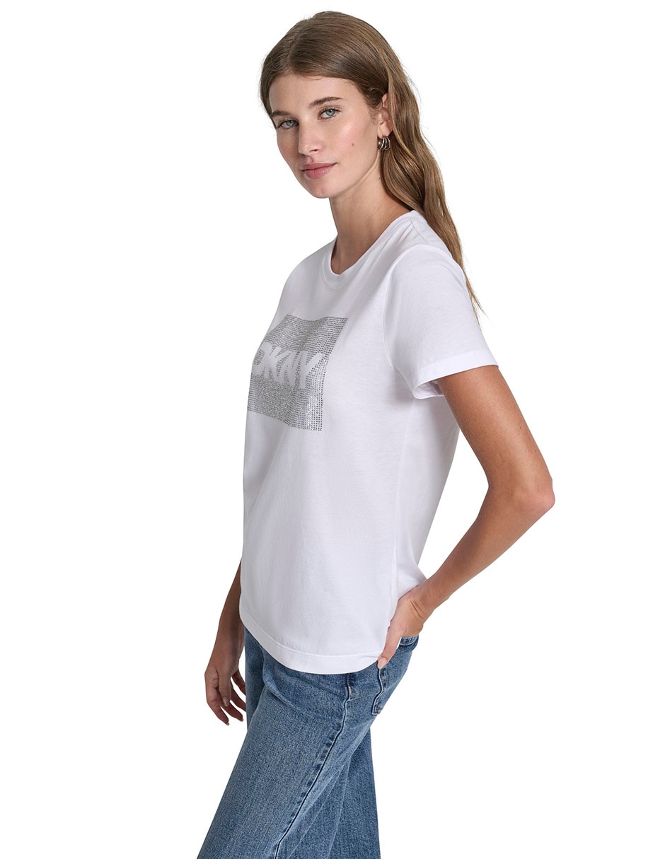 Playera manga corta cuello redondo para mujer 3