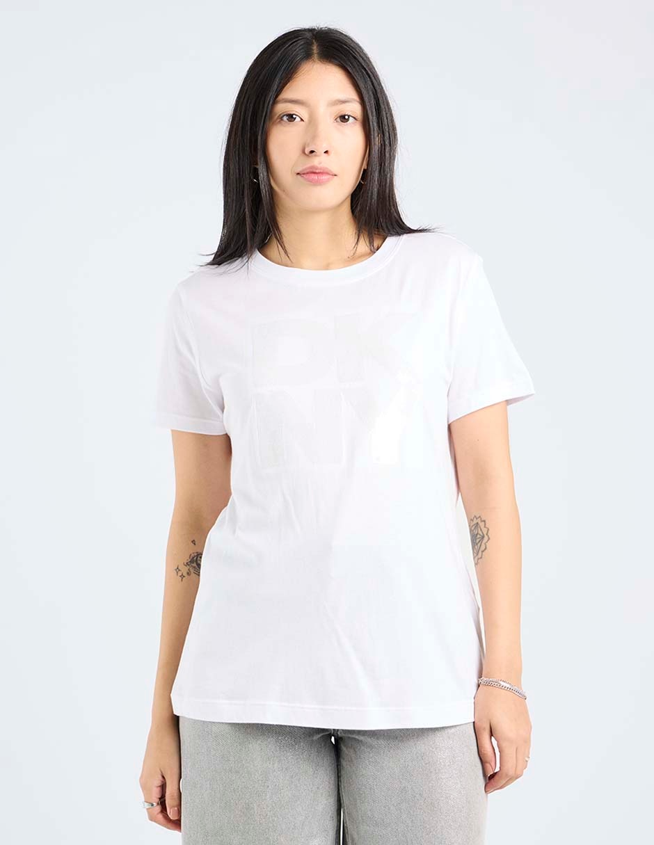 Playera manga corta cuello redondo para mujer