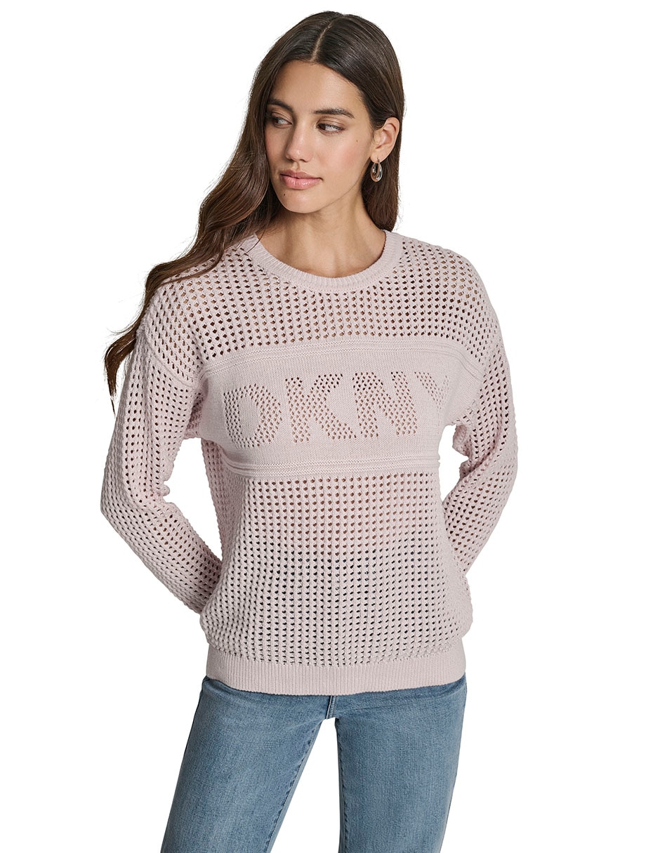 DKNY jeans 80s 90s リネン 100% ルーズ サマー　ニット Suéter Dkny Jeans cuello redondo para mujer | Liverpool