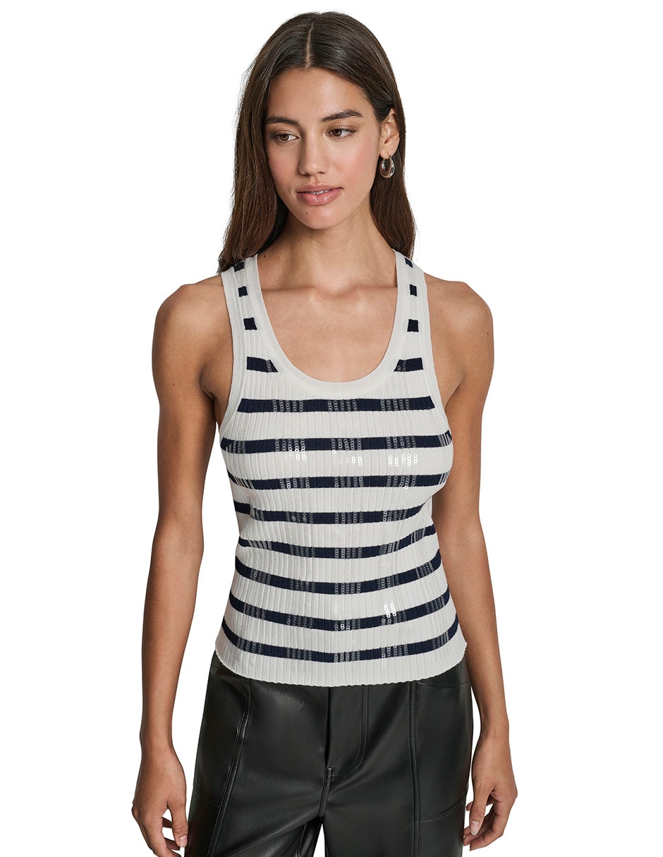 Top cuello redondo tirante ancho