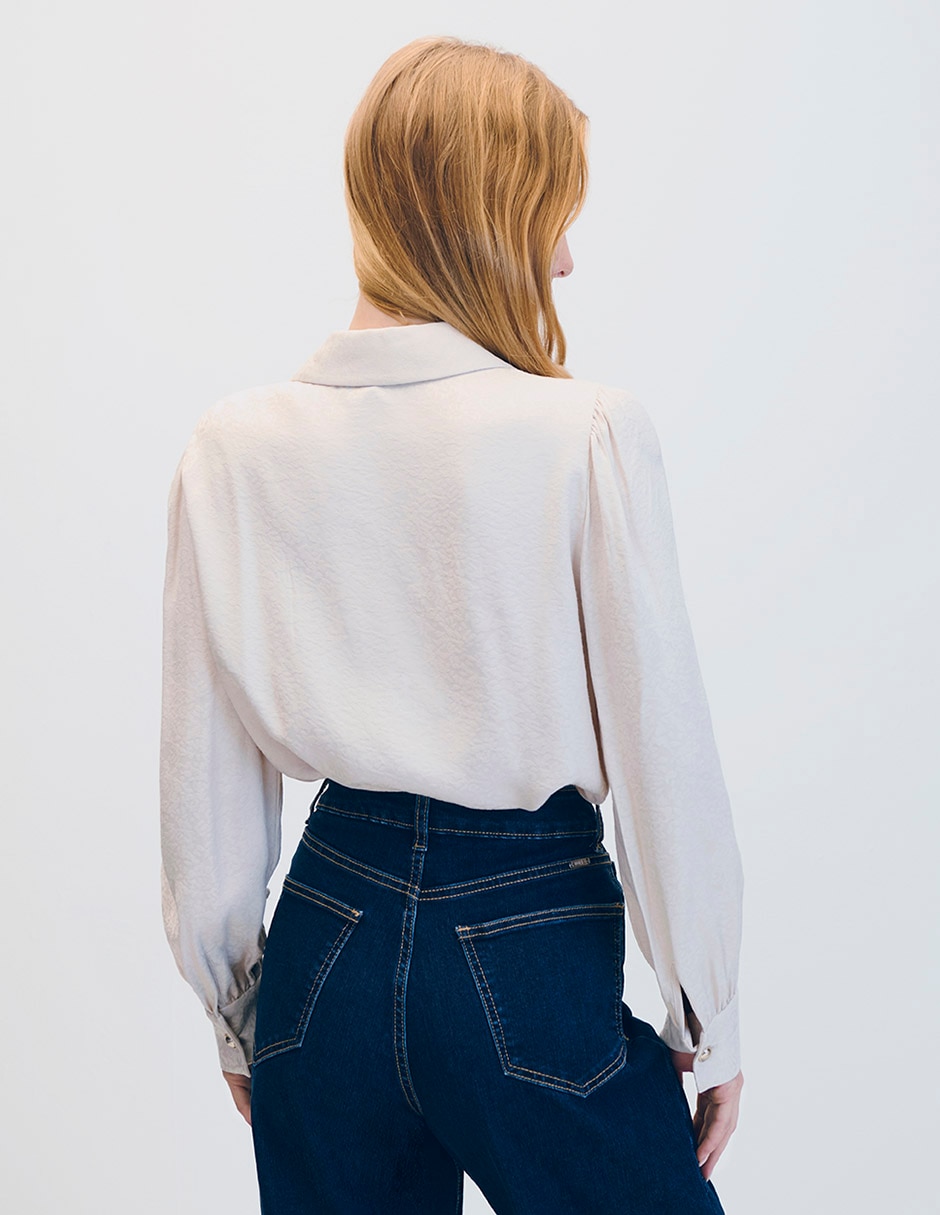 Blusa envolvente manga larga para mujer 3