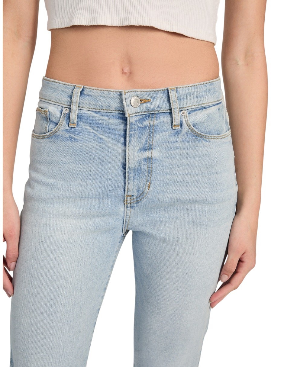 Jeans campana corte cintura para mujer 5