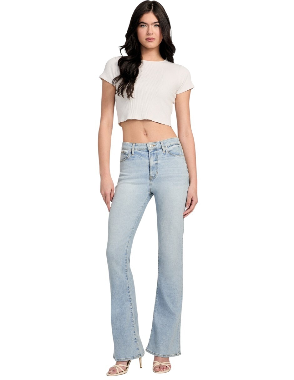 Jeans campana corte cintura para mujer 6