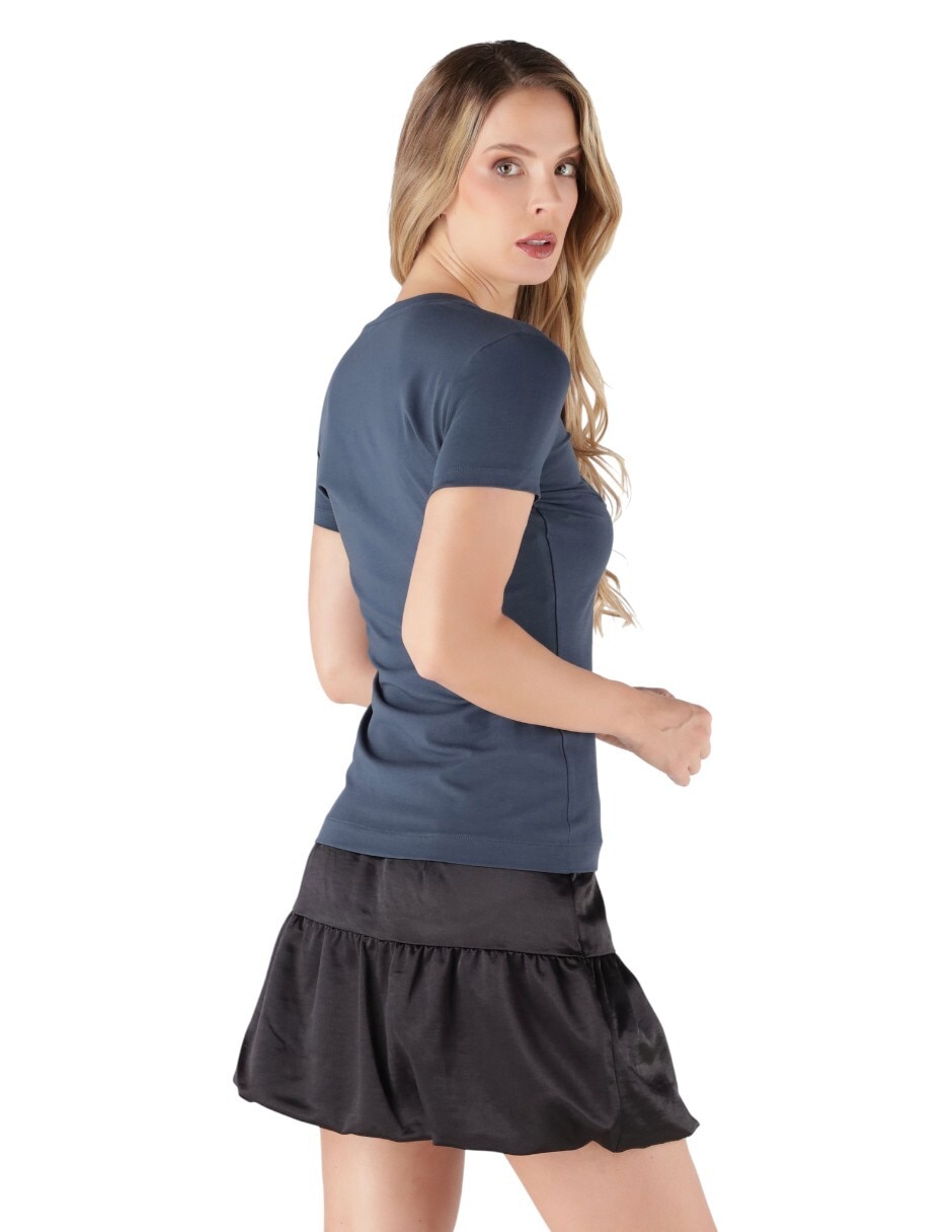 Playera manga corta cuello redondo para mujer 2