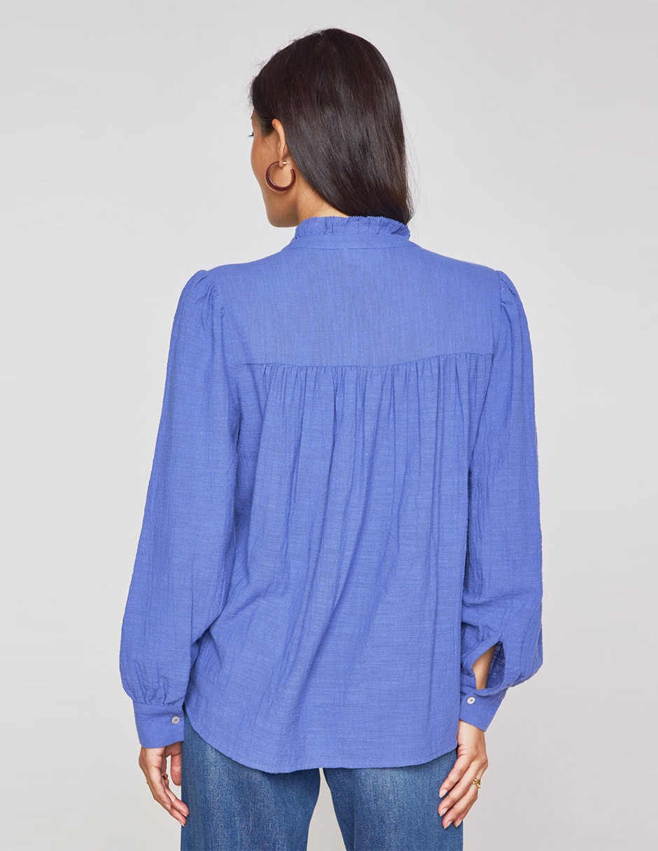 Blusa camisera manga larga para mujer 2