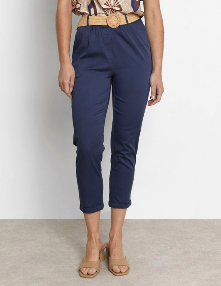 Pantalón capri relajado para mujer