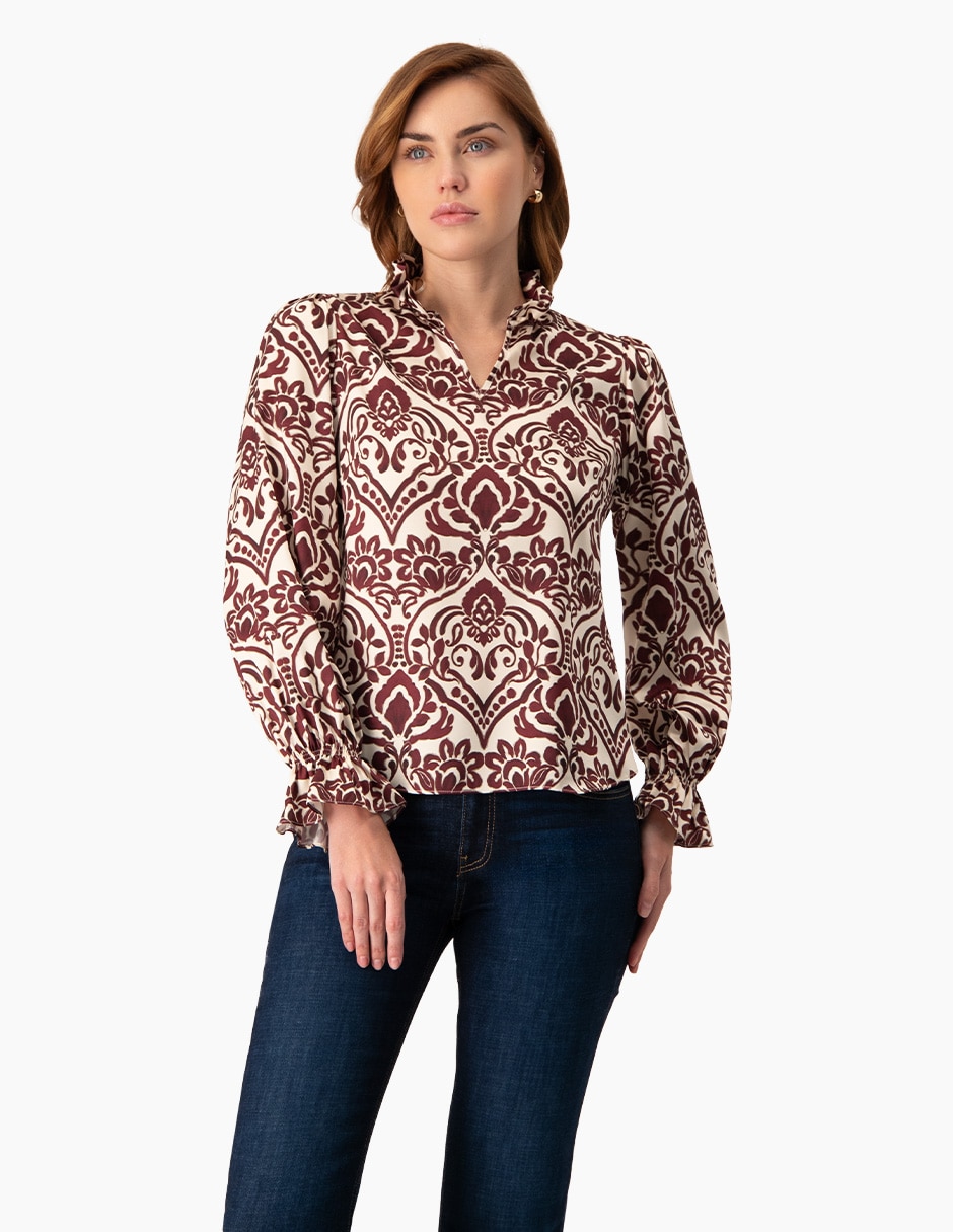 Blusa manga larga para mujer