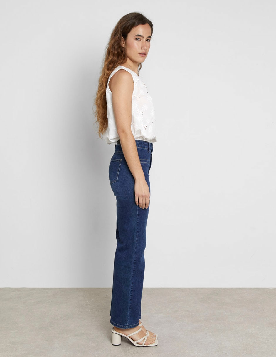 Jeans straight cintura alta para mujer 5